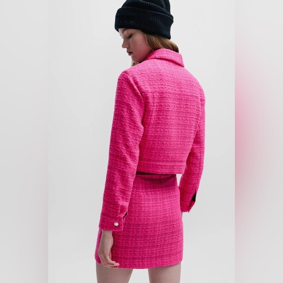 HUGO RELAXED-FIT JACKET IN BOUCLÉ FABRIC WITH POLISHED TRIMS - Picture 2 of 7